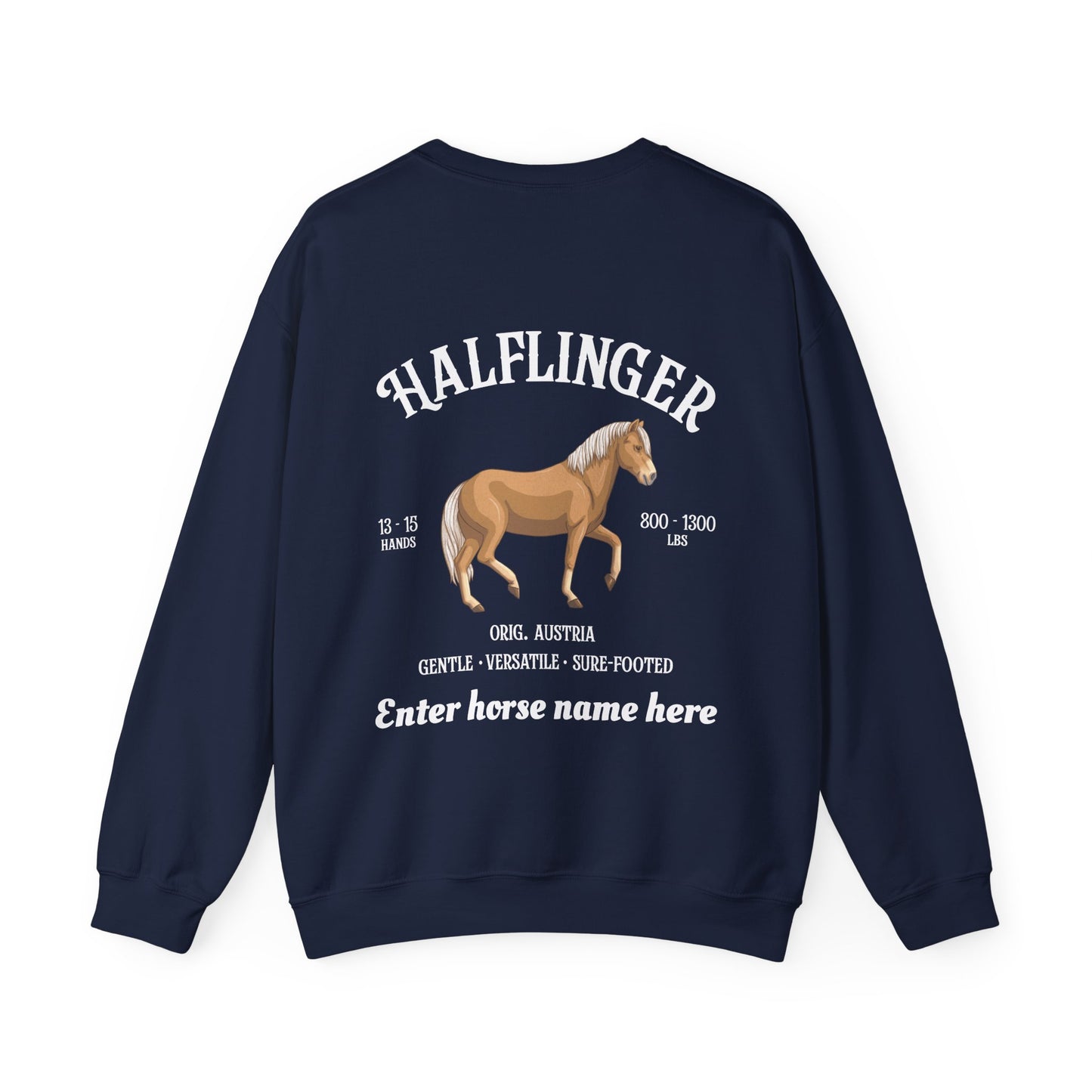 Halflinger Horse Sweatshirt — Personalized Equestrian Crewneck