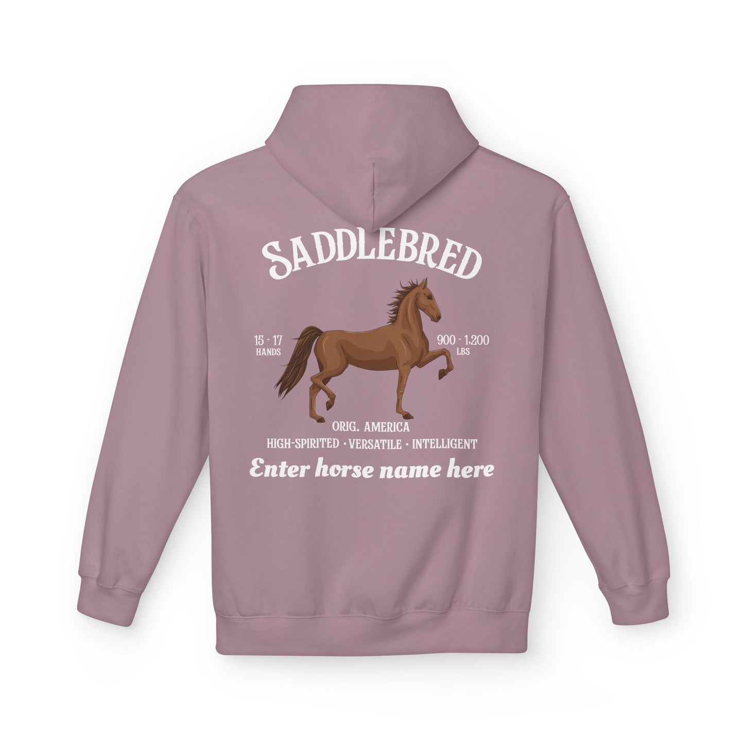 Saddlebred Horse Personalized Hoodie — Custom Name Equestrian Sweatshirt