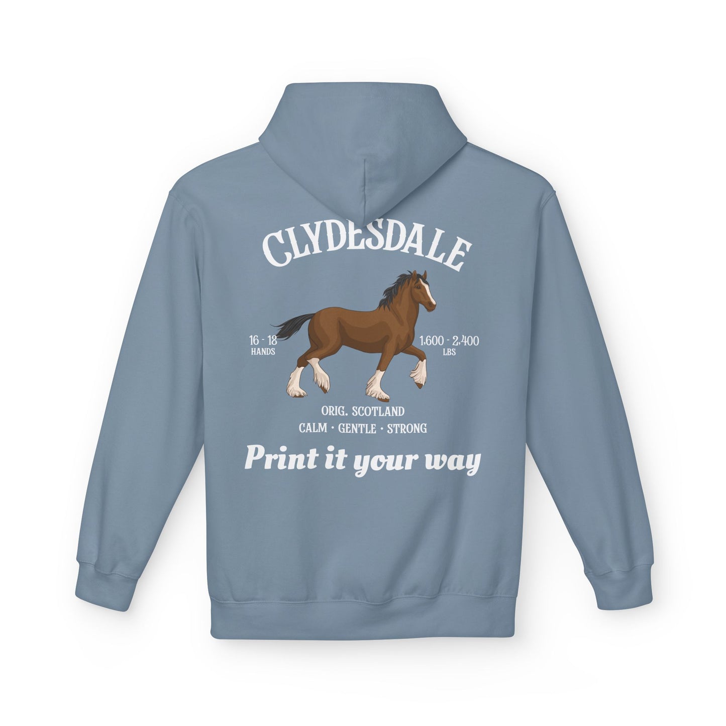 Clydesdale Horse Hoodie — Draft Breed Pullover
