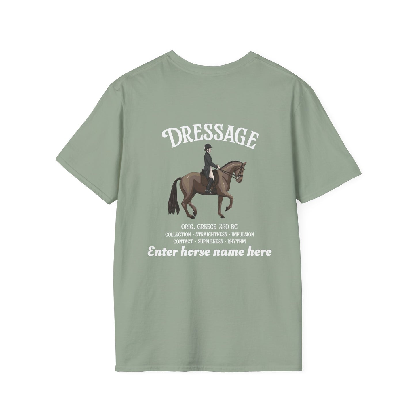 Dressage Horse T-Shirt — Customizable Equestrian Shirt