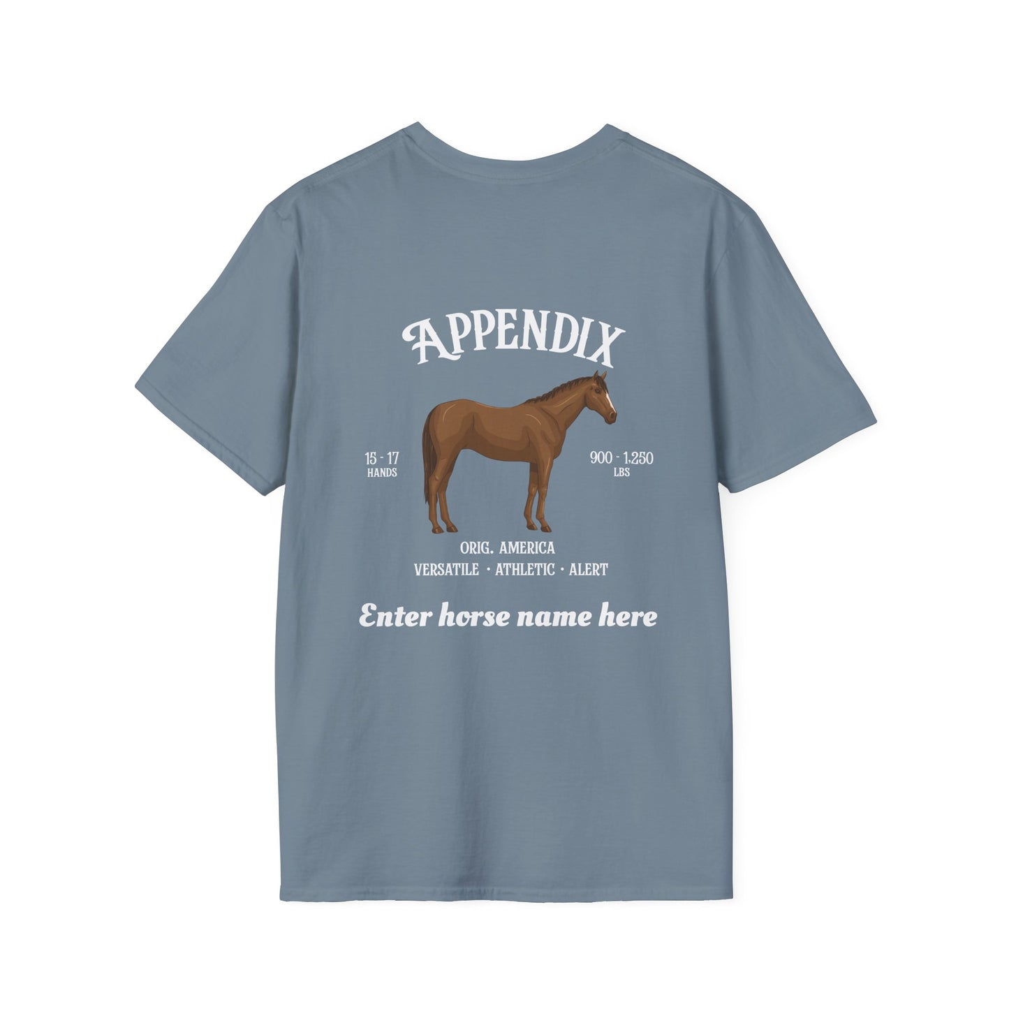 Appendix Horse T-Shirt — Customizable Breed Tee