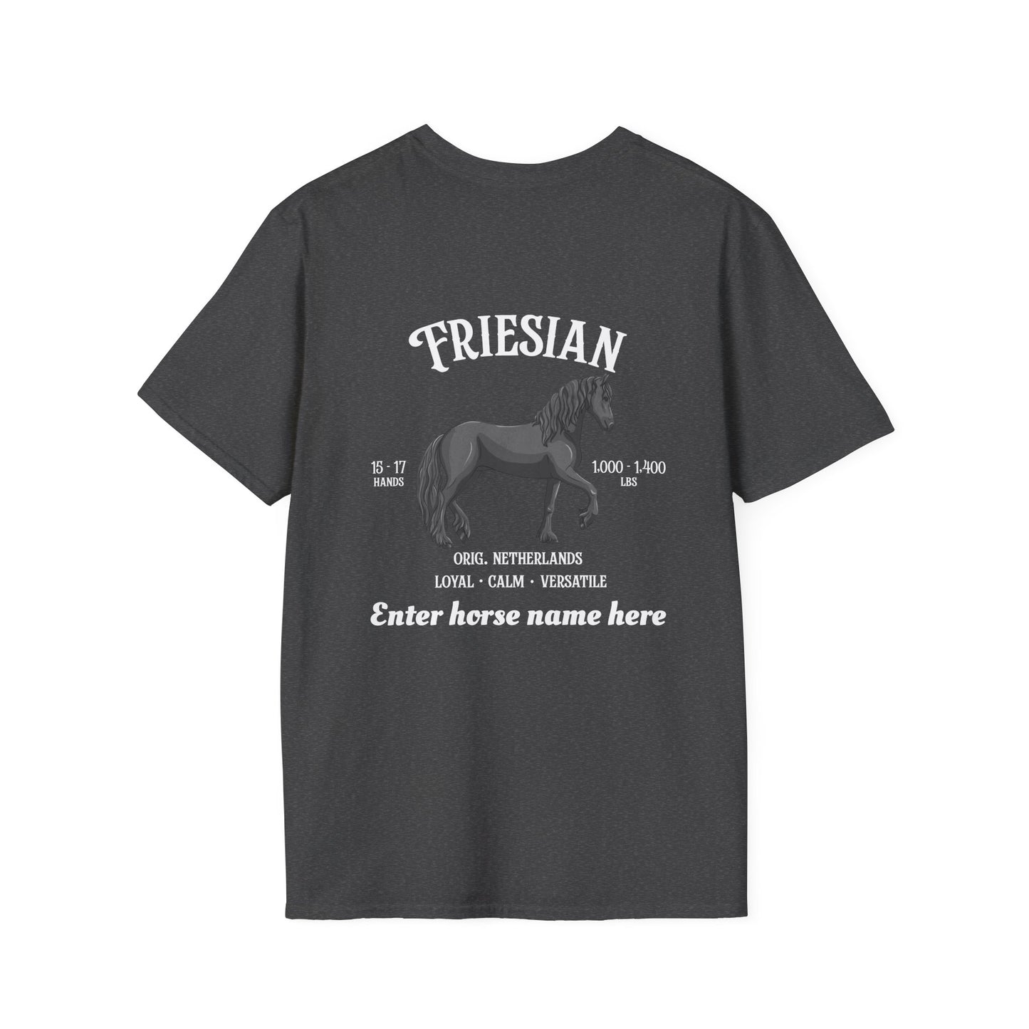 Friesian Horse T-Shirt — Personalized Equestrian Tee