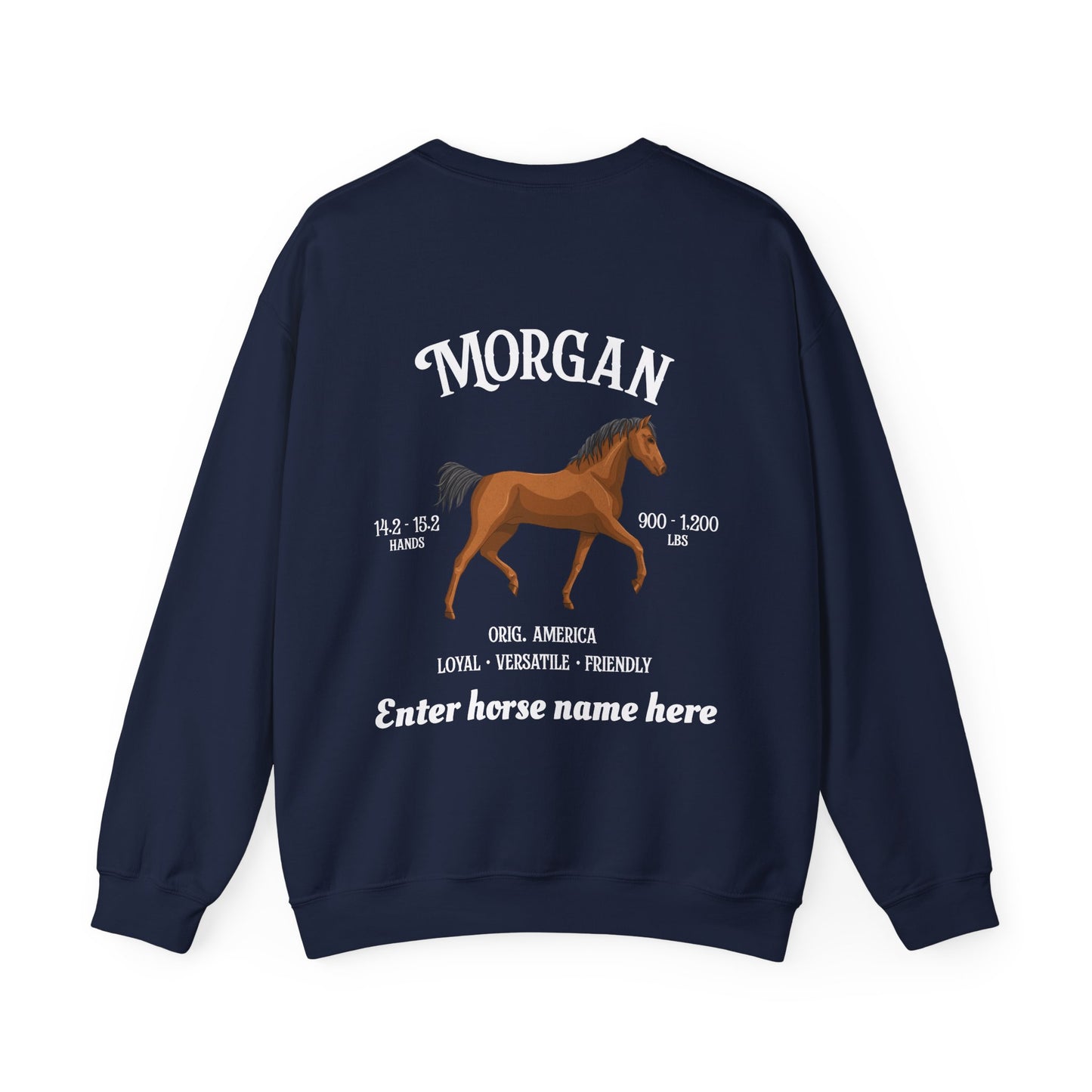 Morgan Horse Personalized Crewneck - Custom Name Equestrian Sweatshirt