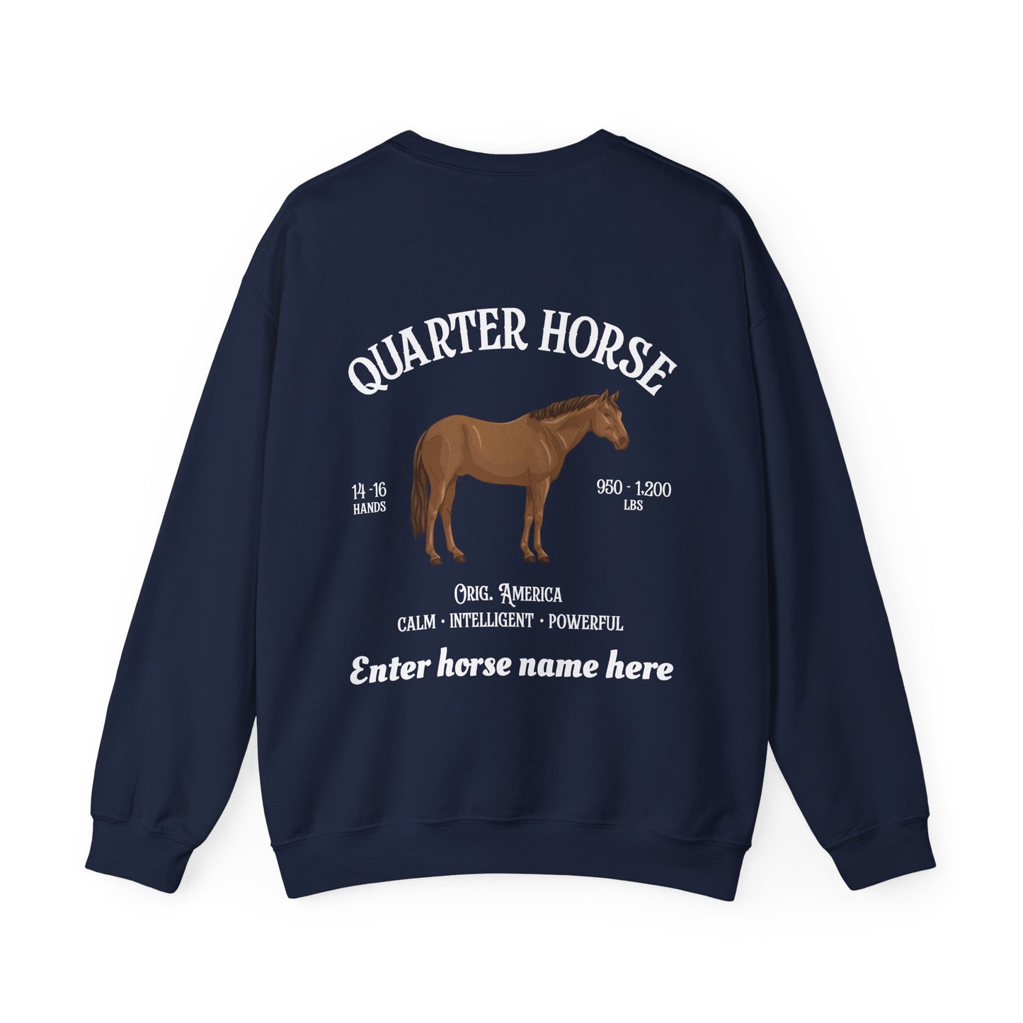 Quarter Horse Crewneck Sweatshirt — Personalized Graphic