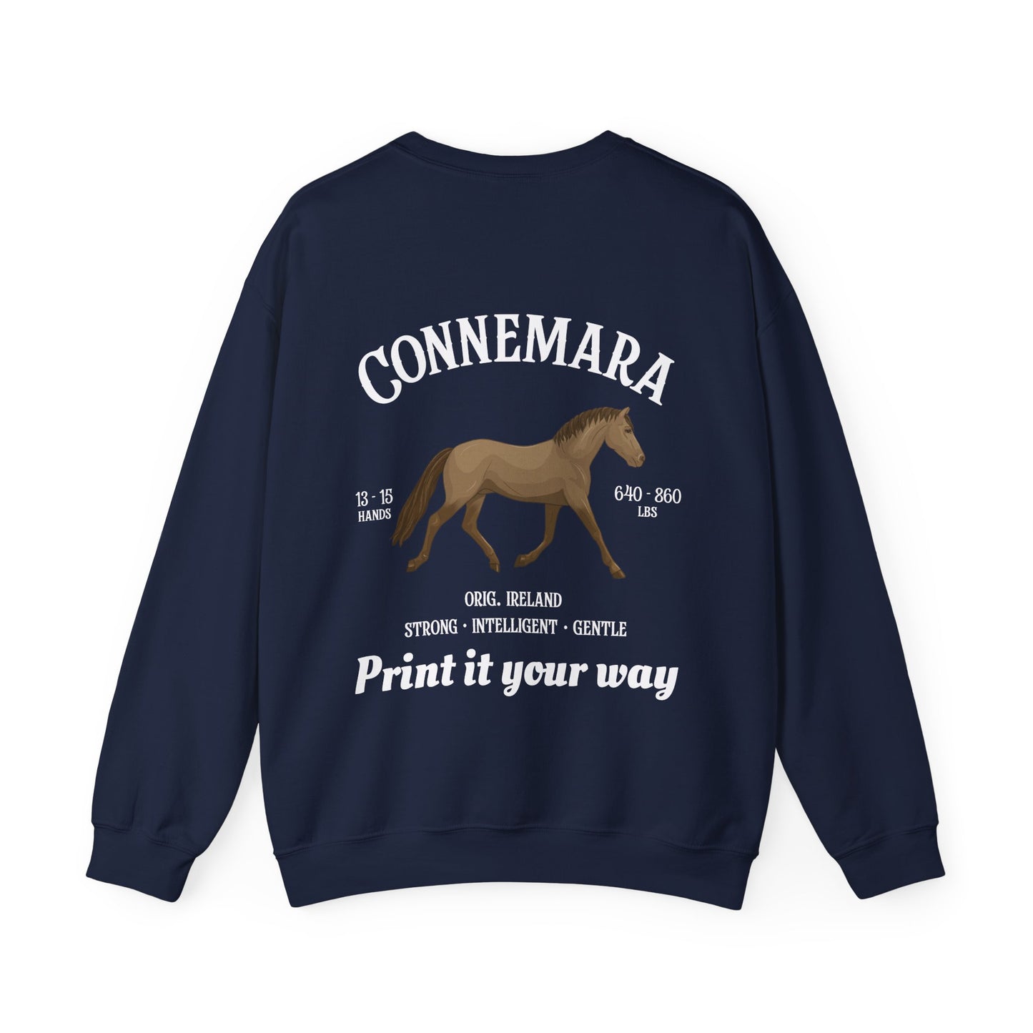 Connemara Horse Crewneck Sweatshirt – Irish Pony Breed Graphic