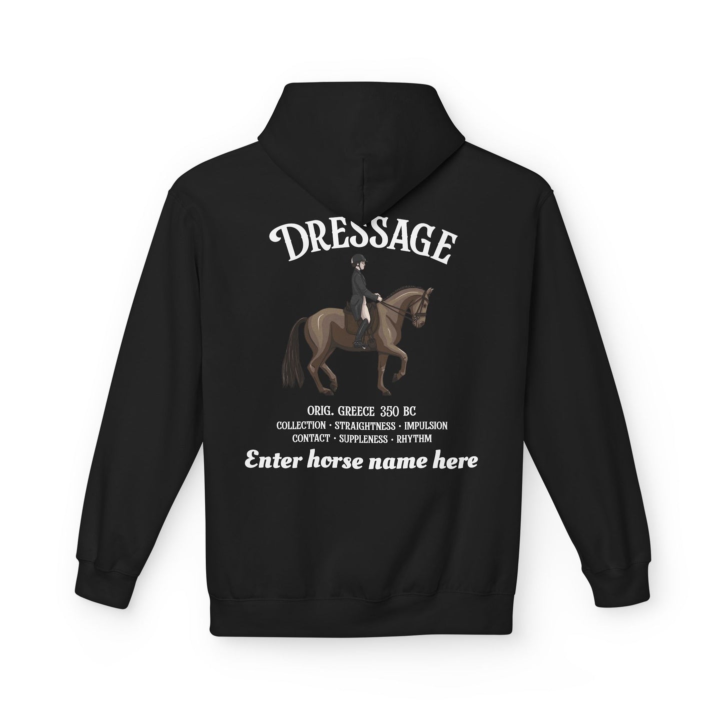 Dressage Horse Hoodie — Customizable Equestrian Fleece