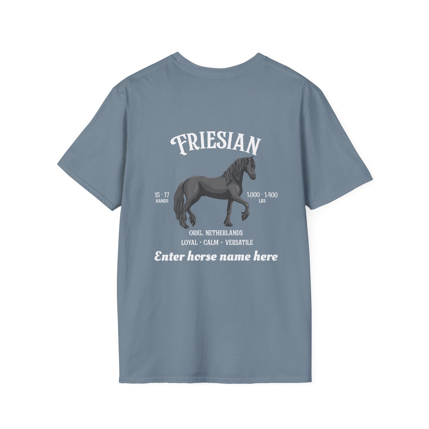 Friesian Horse T-Shirt — Personalized Equestrian Tee