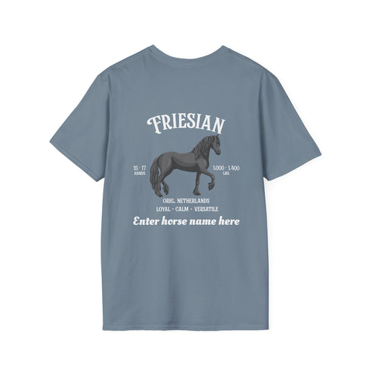 Friesian Horse T-Shirt — Personalized Equestrian Tee