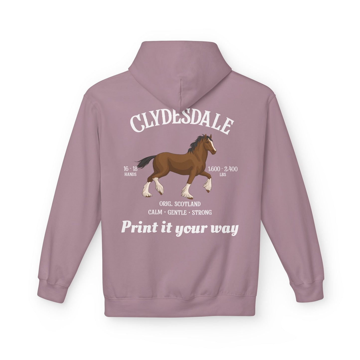 Clydesdale Horse Hoodie — Draft Breed Pullover