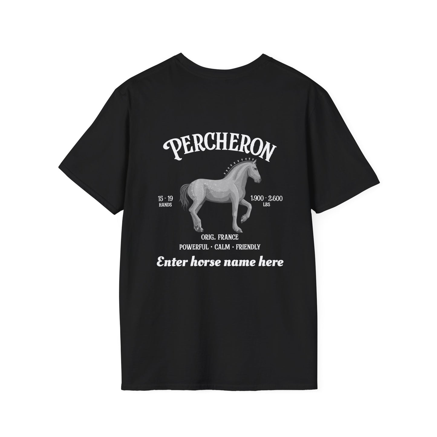 Percheron Horse T-Shirt — Customizable Draft Horse Breed Tee