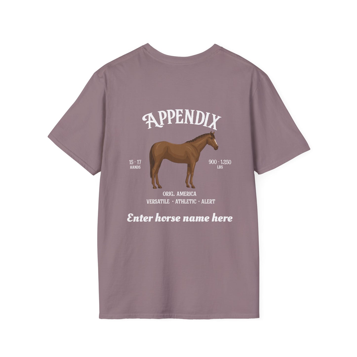 Appendix Horse T-Shirt — Customizable Breed Tee