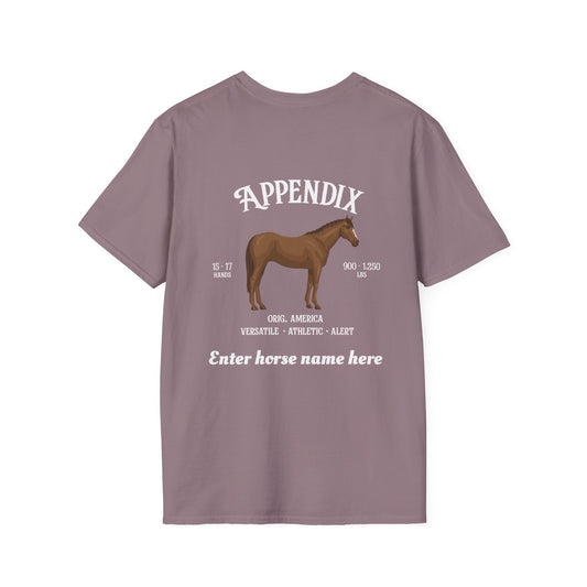 Appendix Horse T-Shirt — Customizable Breed Tee