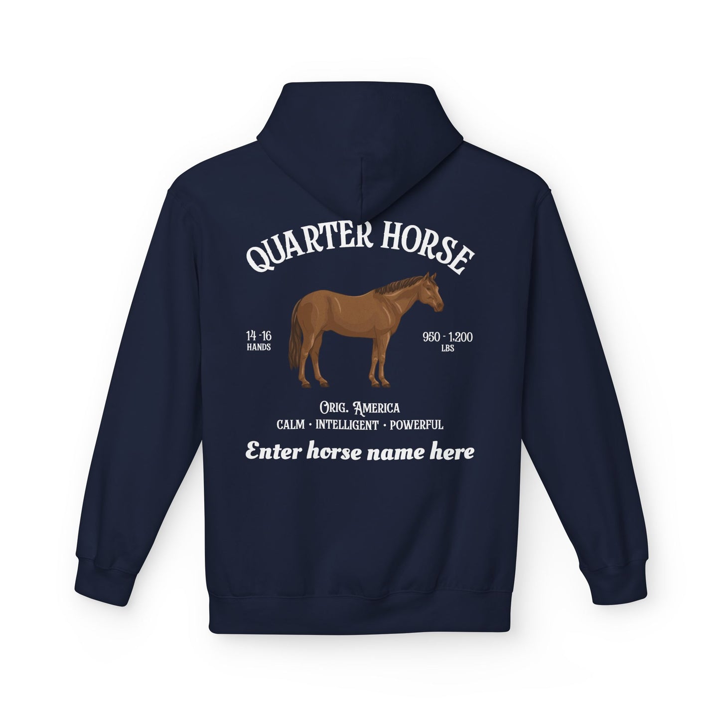Quarter Horse Hoodie – Custom Name Personalized Equestrian Sweatshirt