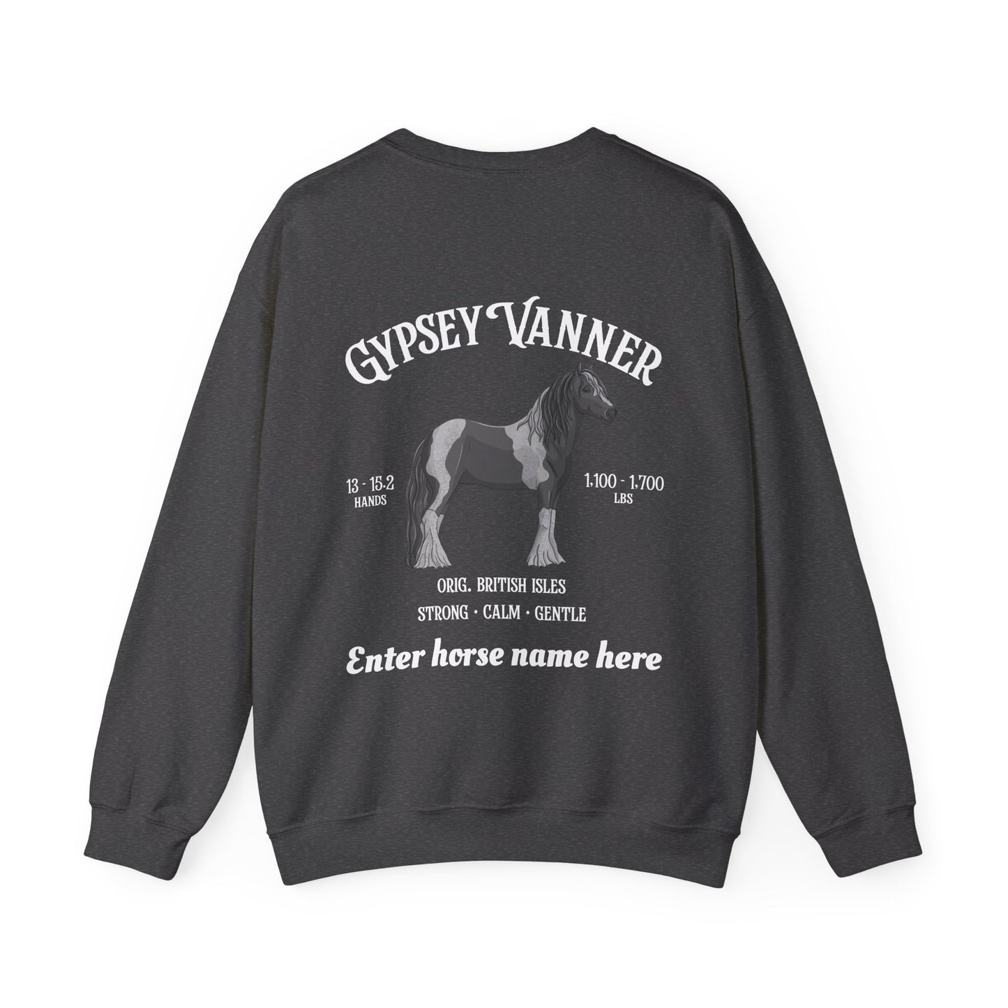 Gypsy Vanner Horse Sweatshirt — Customizable Equestrian Crewneck