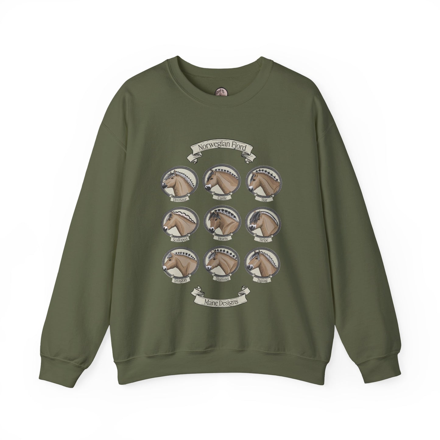 Norwegian Fjord Mane Designs Crewneck Sweatshirt