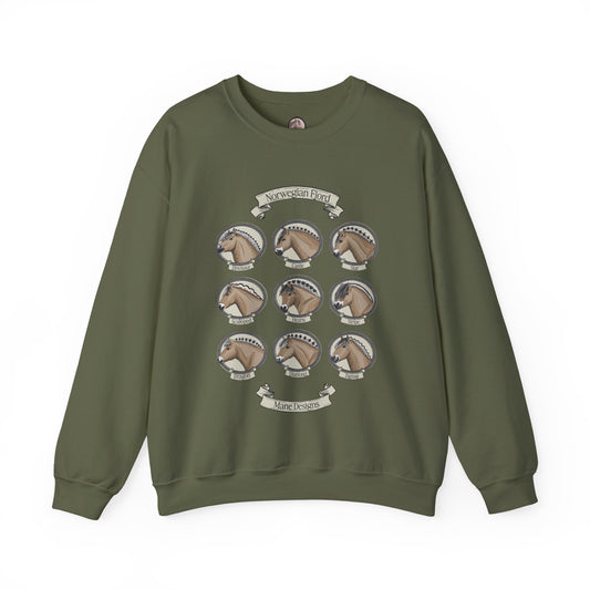 Norwegian Fjord Mane Designs Crewneck Sweatshirt
