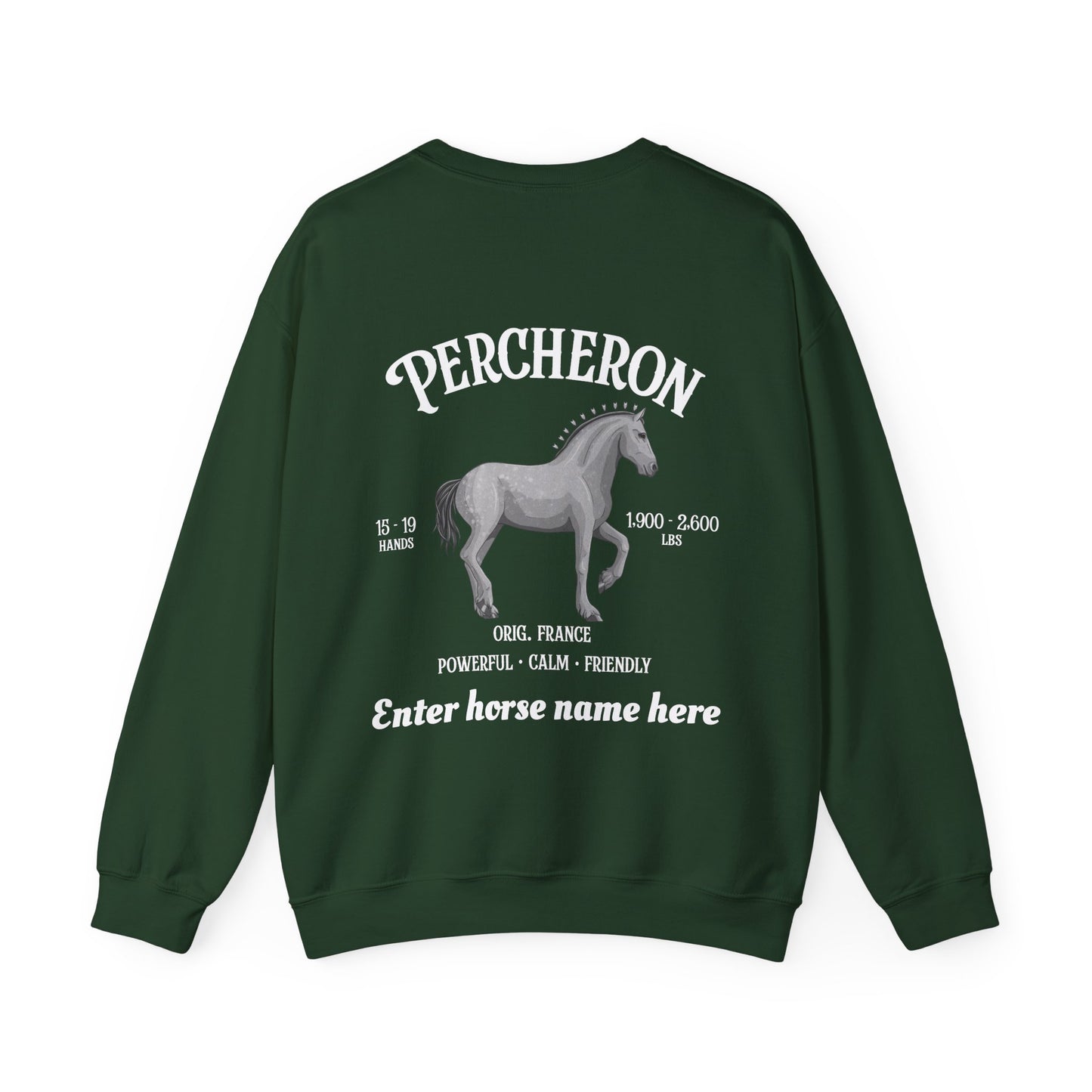 Percheron Horse Sweatshirt – Personalized Draft Horse Crewneck