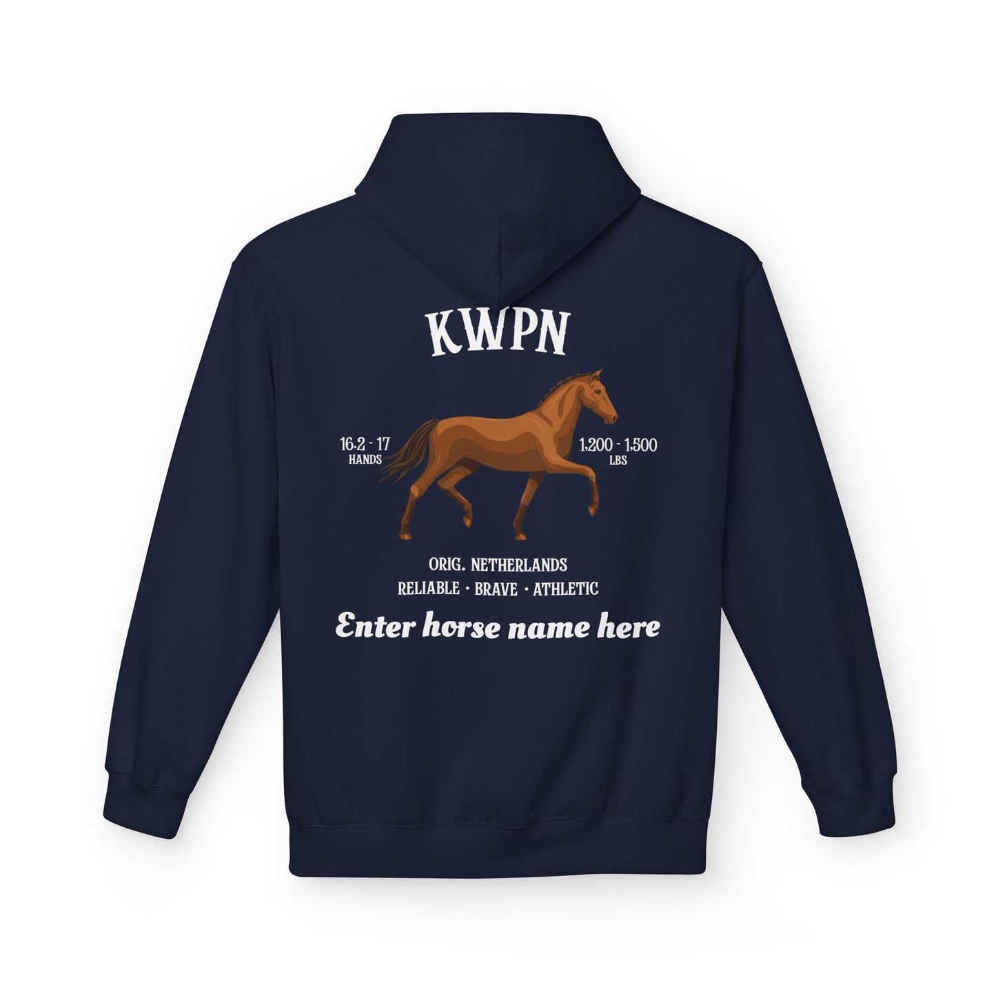KWPN Horse Hoodie — Custom Name Equestrian Sweatshirt