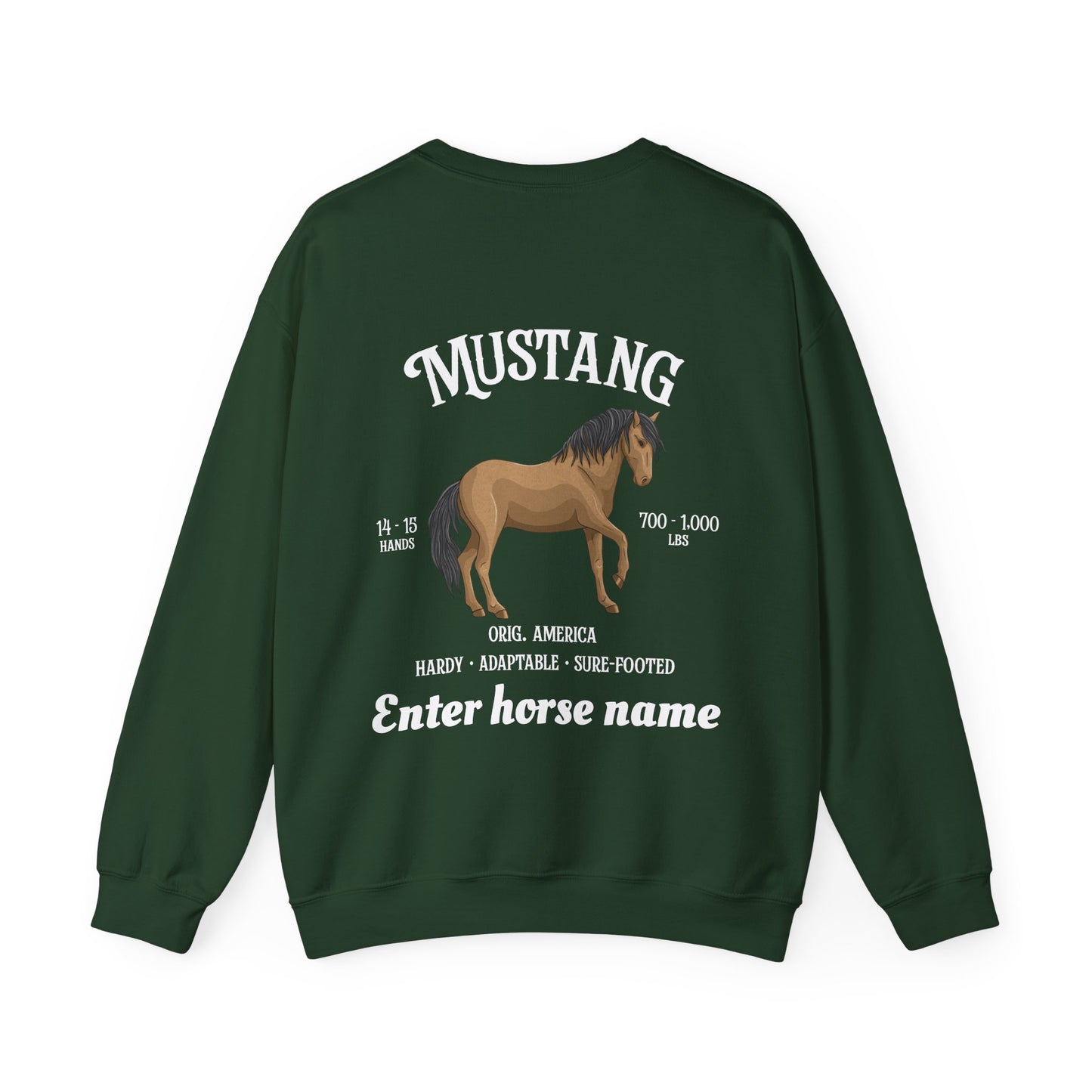 Mustang Horse Crewneck Sweatshirt — Personalized Design