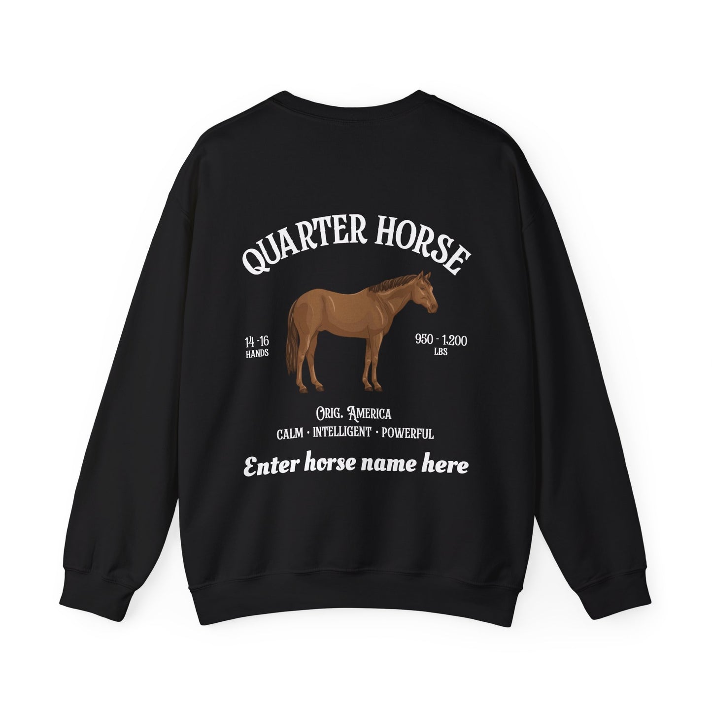 Quarter Horse Crewneck Sweatshirt — Personalized Graphic