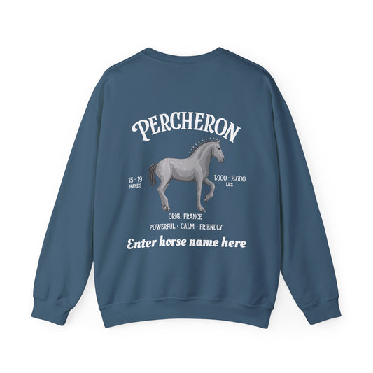 Percheron Horse Sweatshirt – Personalized Draft Horse Crewneck