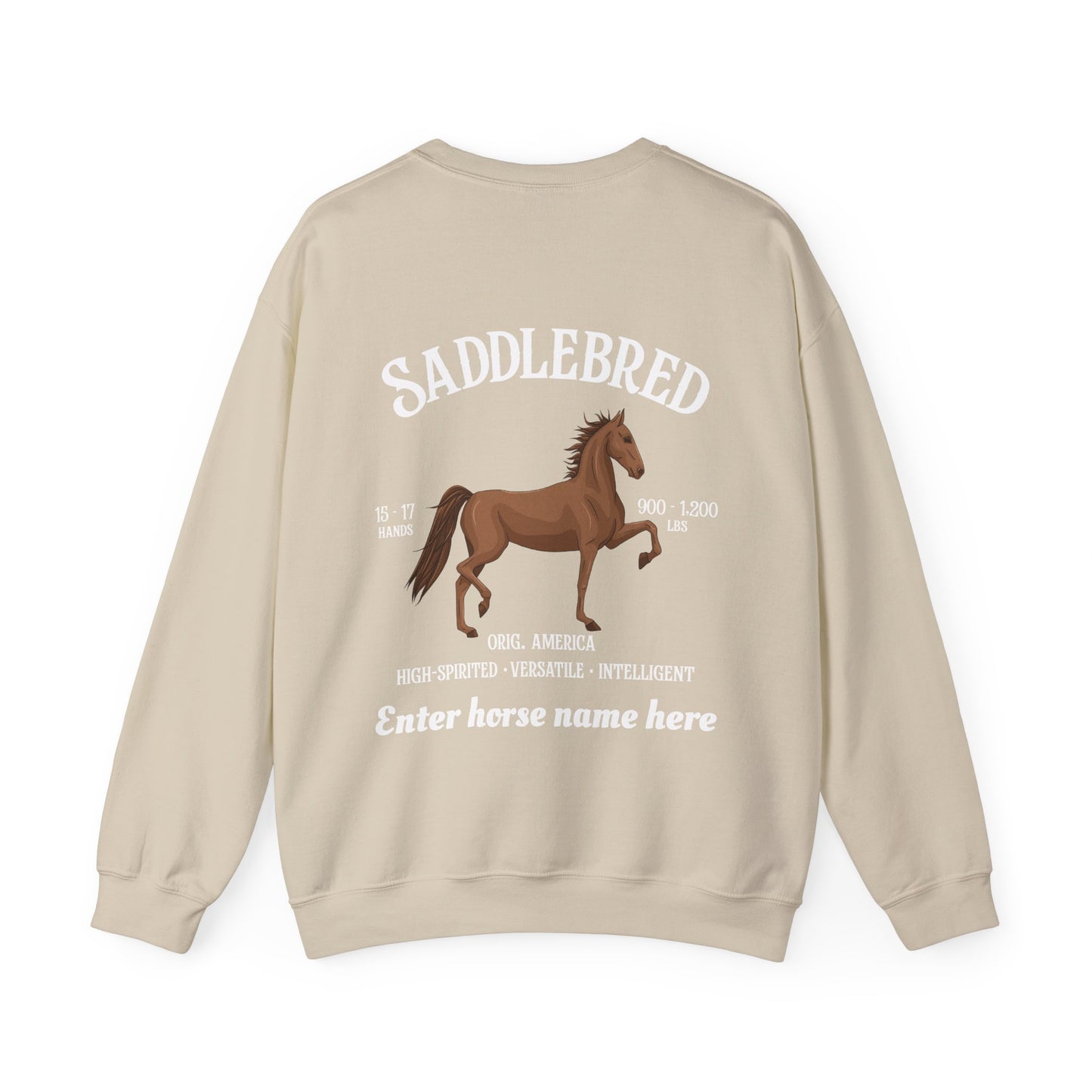 Saddlebred Horse Crewneck Sweatshirt — Customizable Equestrian Pullover