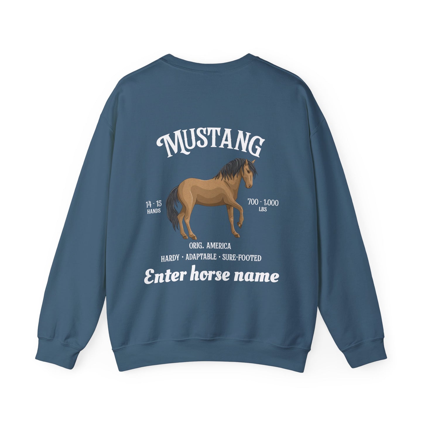Mustang Horse Crewneck Sweatshirt — Personalized Design