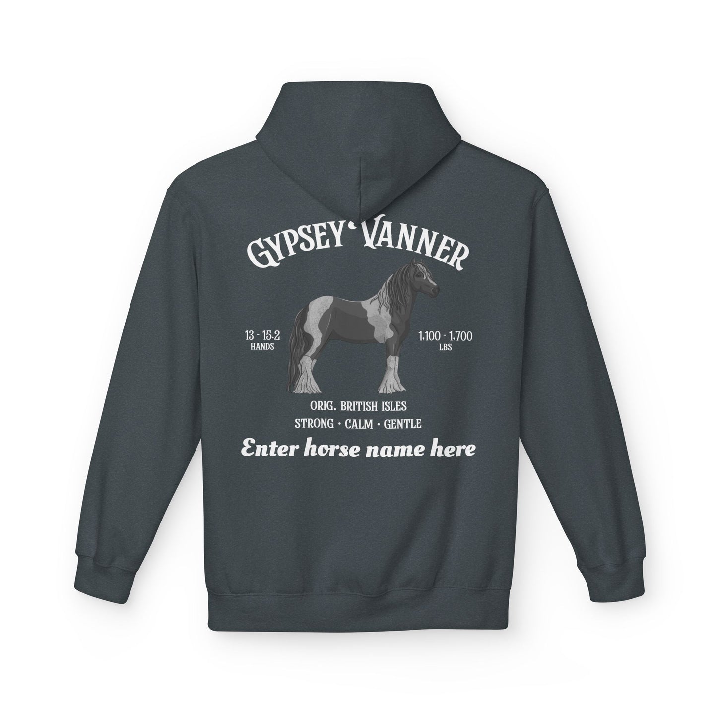 Gypsy Vanner Hoodie – Personalized Horse Breed Graphic Hoodie