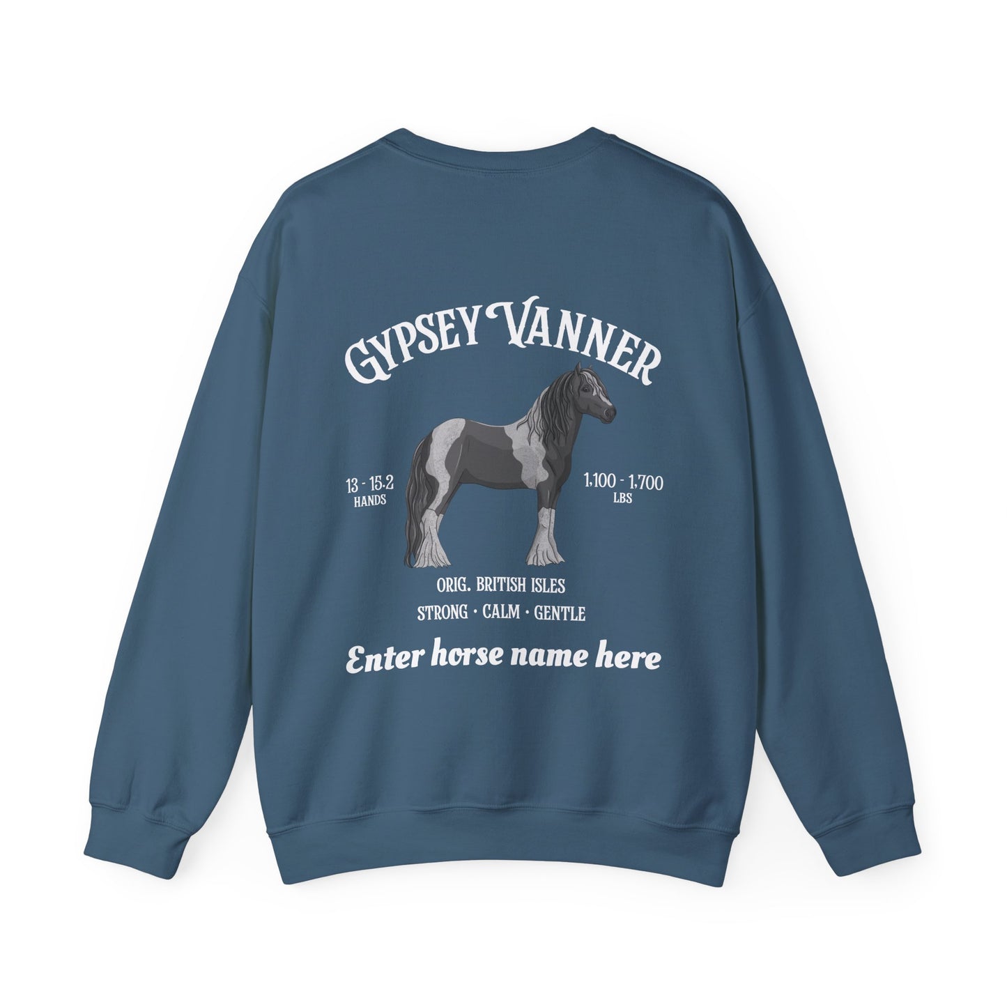 Gypsy Vanner Horse Sweatshirt — Customizable Equestrian Crewneck