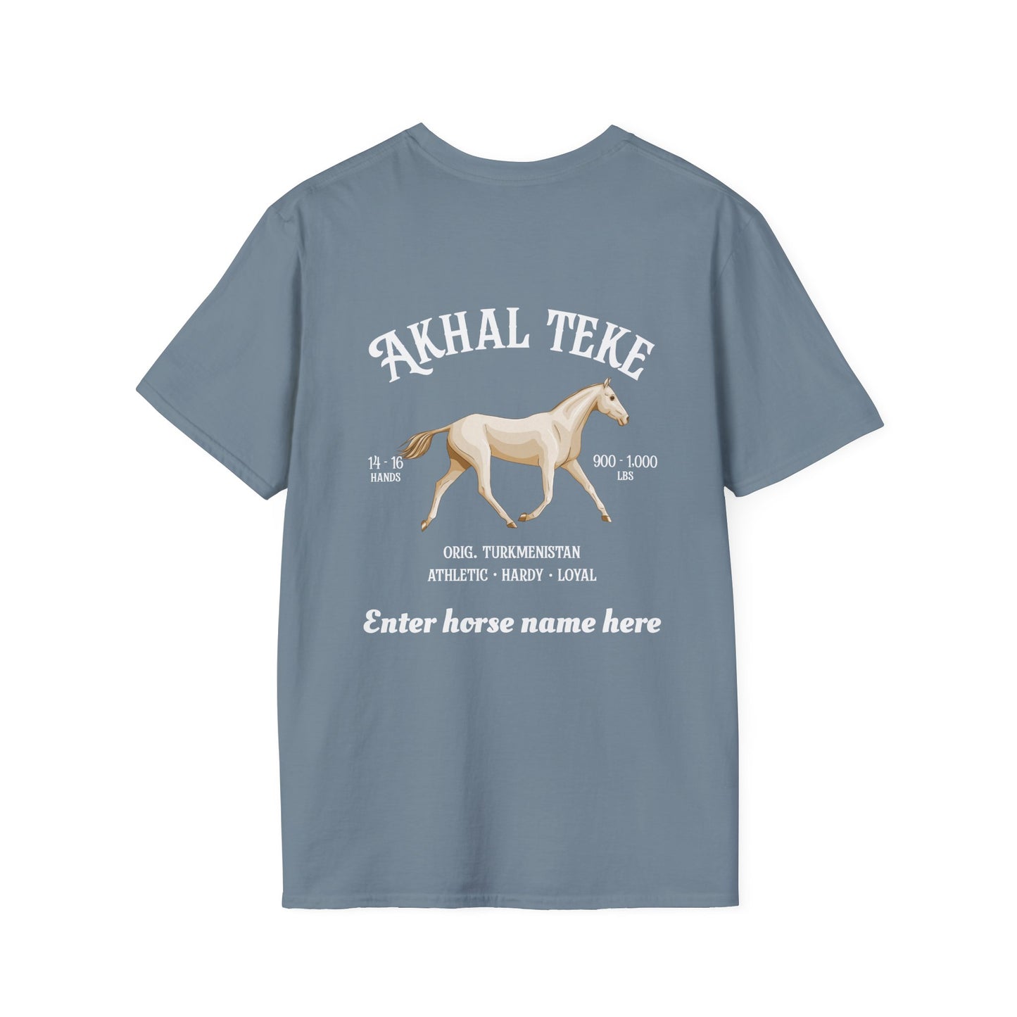 Akhal Teke Horse T-Shirt — Custom Name Equestrian Tee