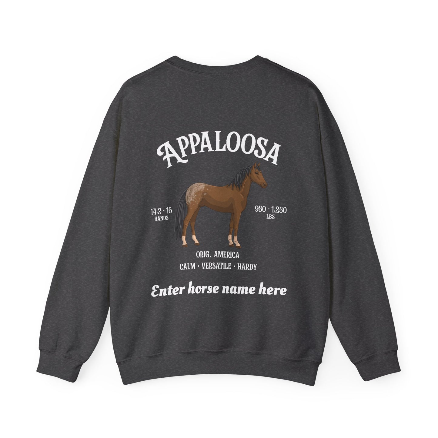 Appaloosa Horse Crewneck Sweatshirt — Personalized Equestrian Graphic