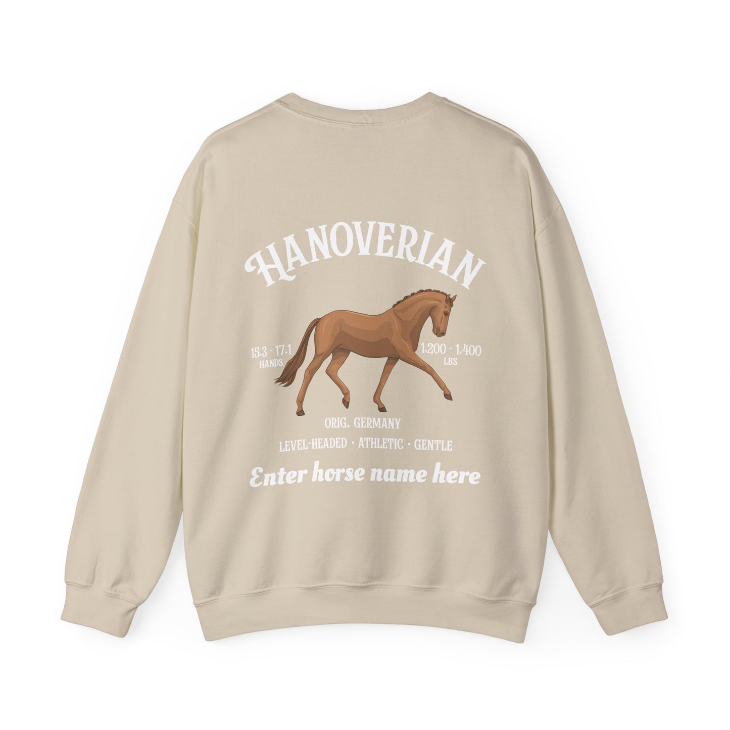 Hanoverian Horse Crewneck Sweatshirt – Personalized Equestrian Sweatshirt