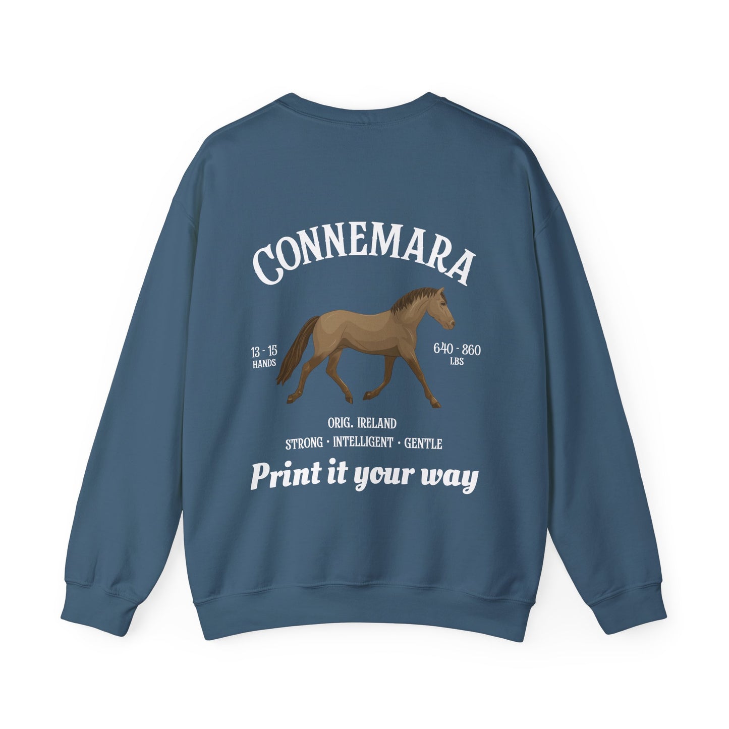 Connemara Horse Crewneck Sweatshirt – Irish Pony Breed Graphic
