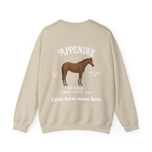 Appendix Horse Crewneck Sweatshirt — Custom Name Equestrian Sweatshirt
