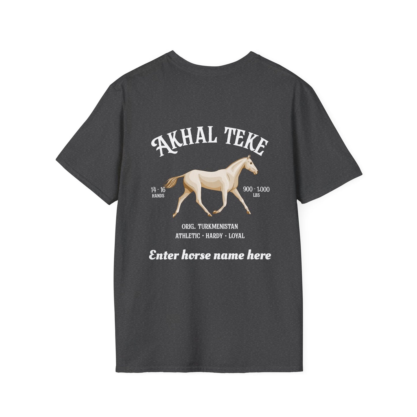Akhal Teke Horse T-Shirt — Custom Name Equestrian Tee