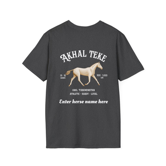 Akhal Teke Horse T-Shirt — Custom Name Equestrian Tee
