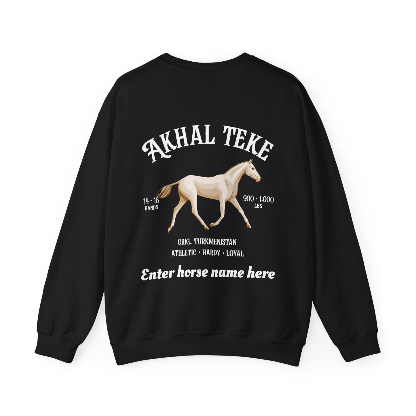 Akhal Teke Sweatshirt — Horse Breed Crewneck (Custom Name)