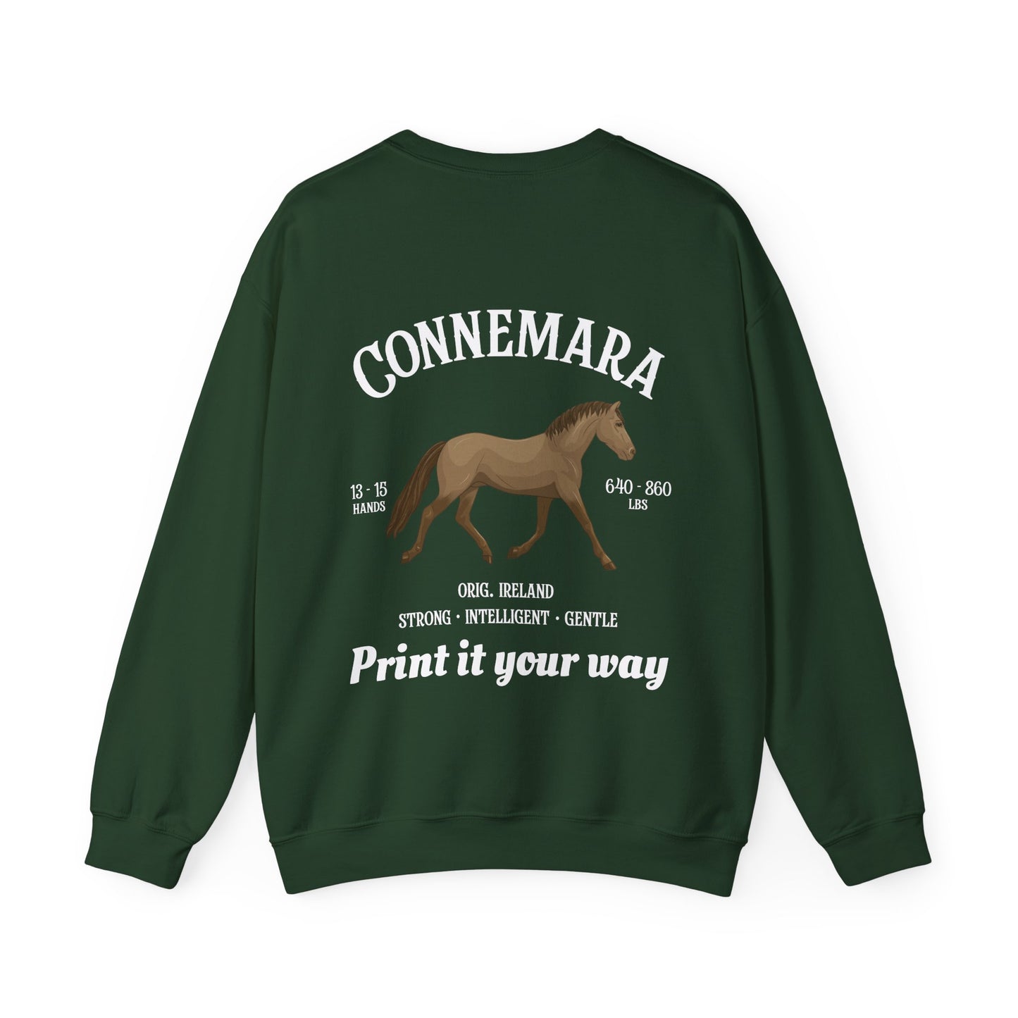 Connemara Horse Crewneck Sweatshirt – Irish Pony Breed Graphic