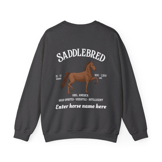 Saddlebred Horse Crewneck Sweatshirt — Customizable Equestrian Pullover