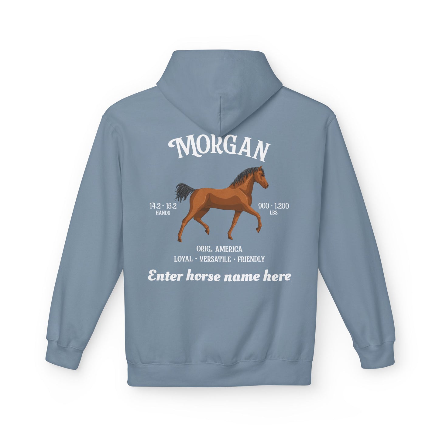 Morgan Horse Hoodie — Custom Name Equestrian Sweatshirt