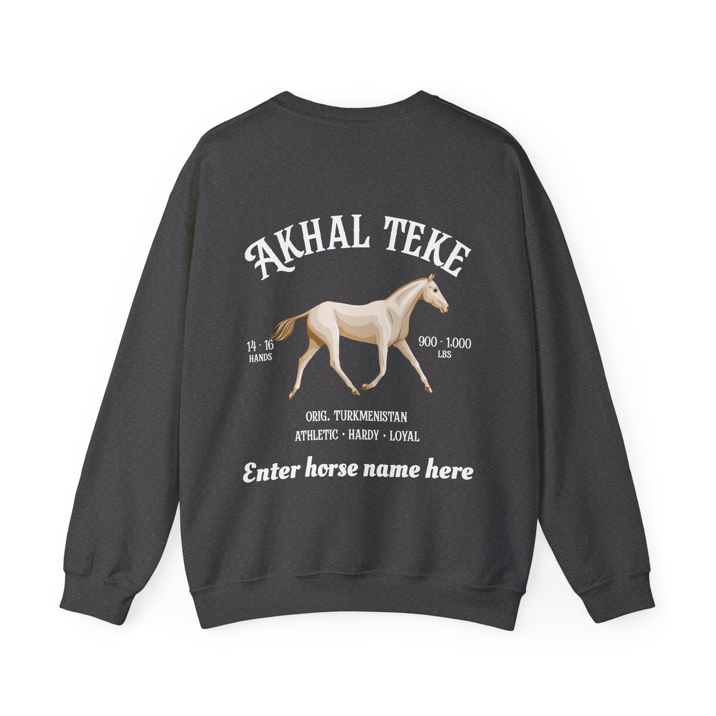 Akhal Teke Sweatshirt — Horse Breed Crewneck (Custom Name)