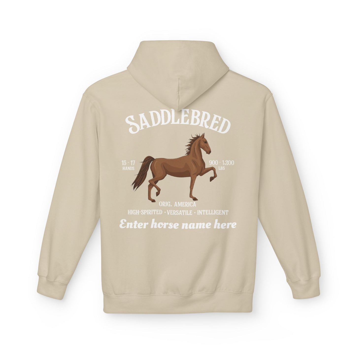 Saddlebred Horse Personalized Hoodie — Custom Name Equestrian Sweatshirt
