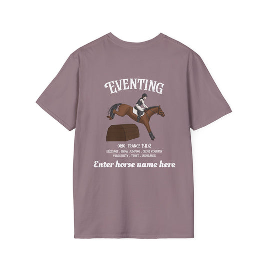 Eventing Horse Riding T-Shirt — Customizable Horse Name