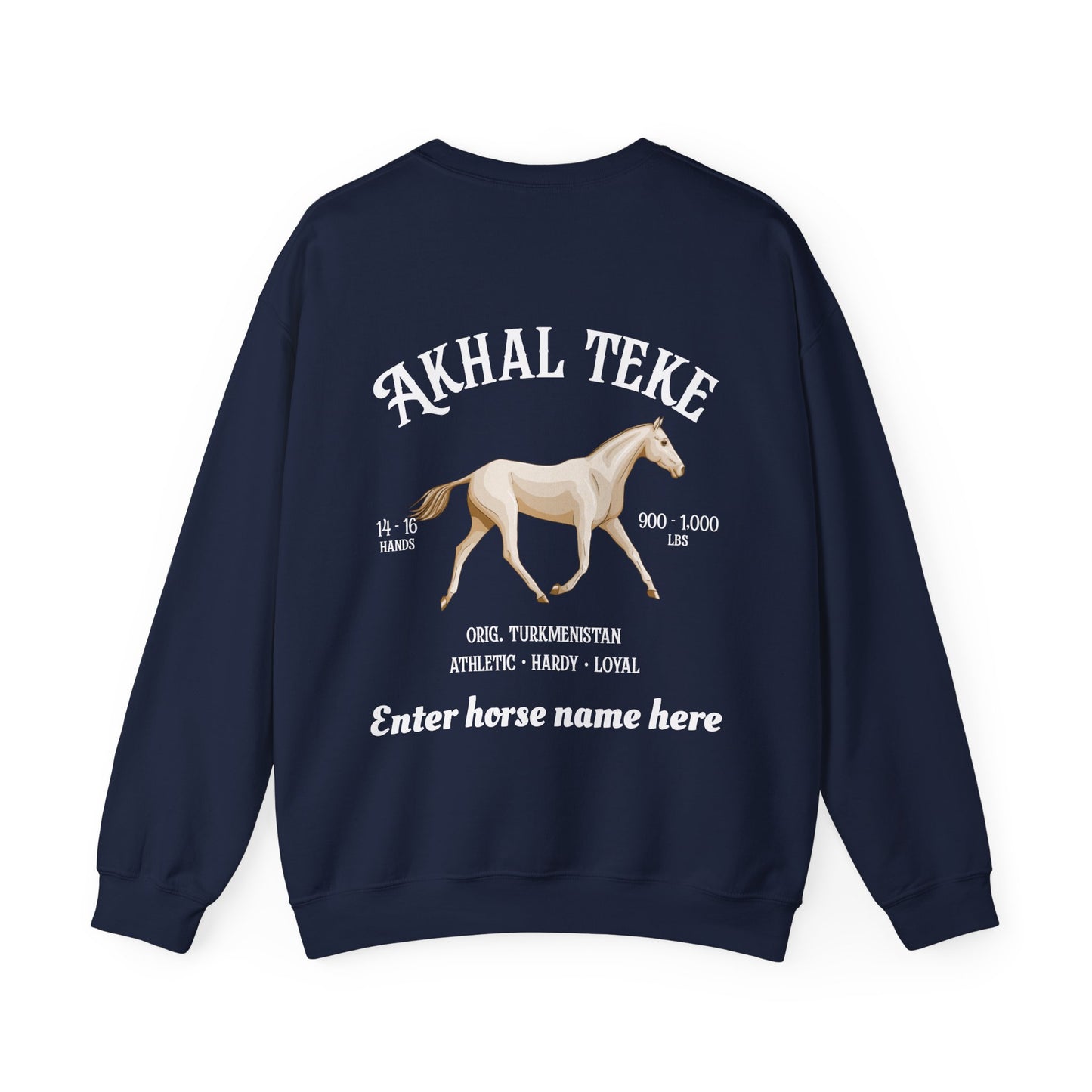 Akhal Teke Sweatshirt — Horse Breed Crewneck (Custom Name)
