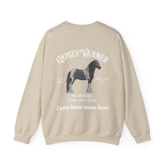 Gypsy Vanner Horse Sweatshirt — Customizable Equestrian Crewneck