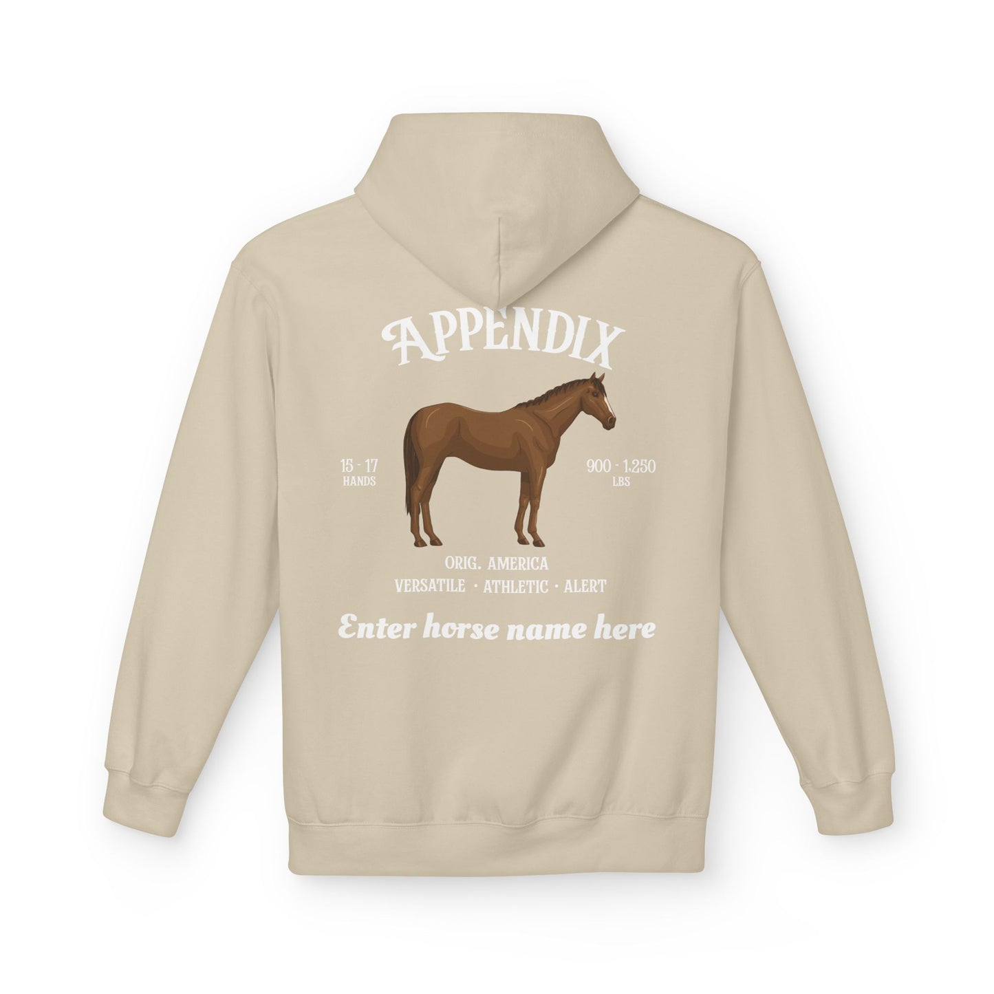 Appendix Horse Breed Hoodie — Personalized Horse Name Pullover
