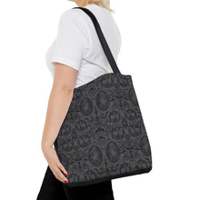 Load image into Gallery viewer, Damask Inspired Dressage Black Tote Bag
