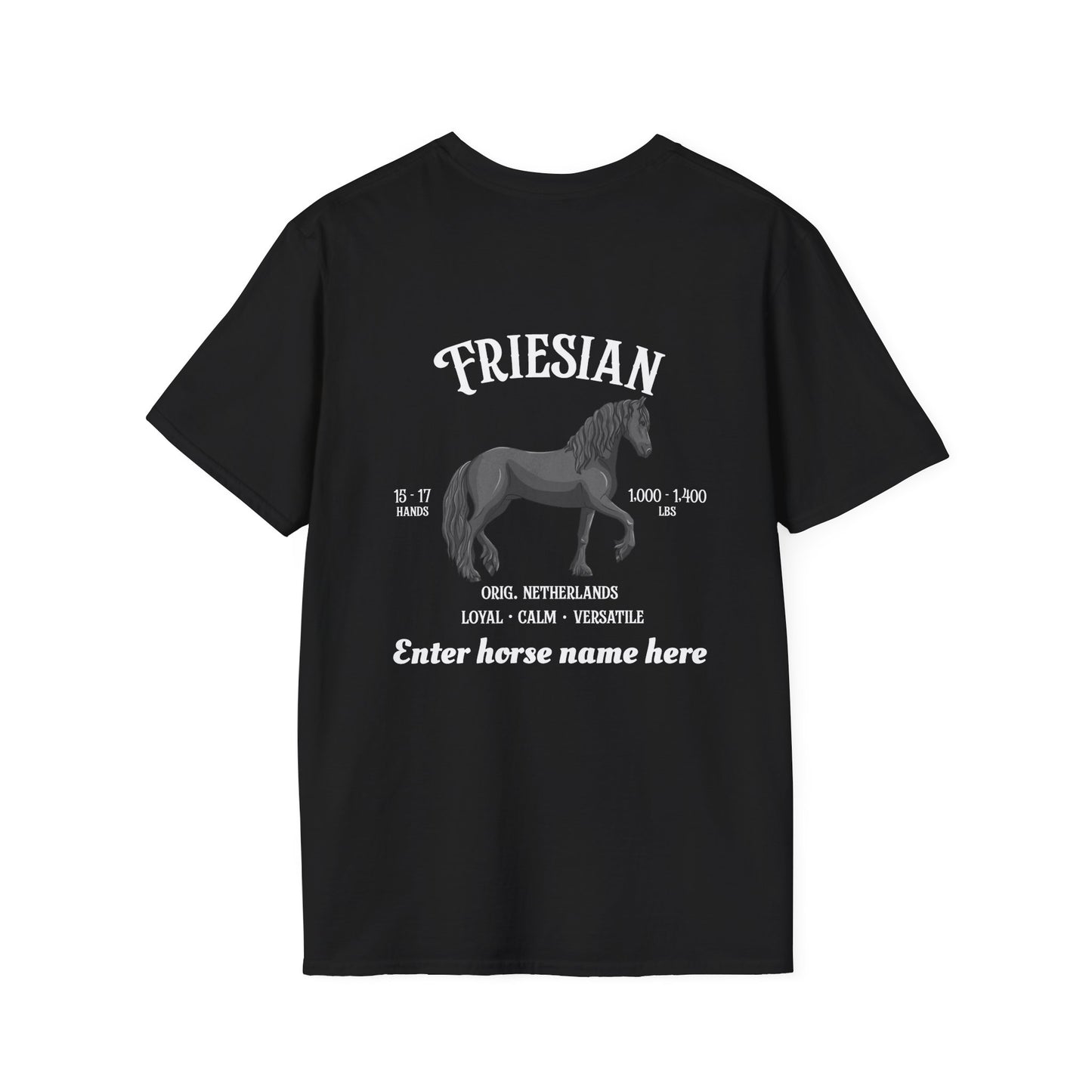 Friesian Horse T-Shirt — Personalized Equestrian Tee