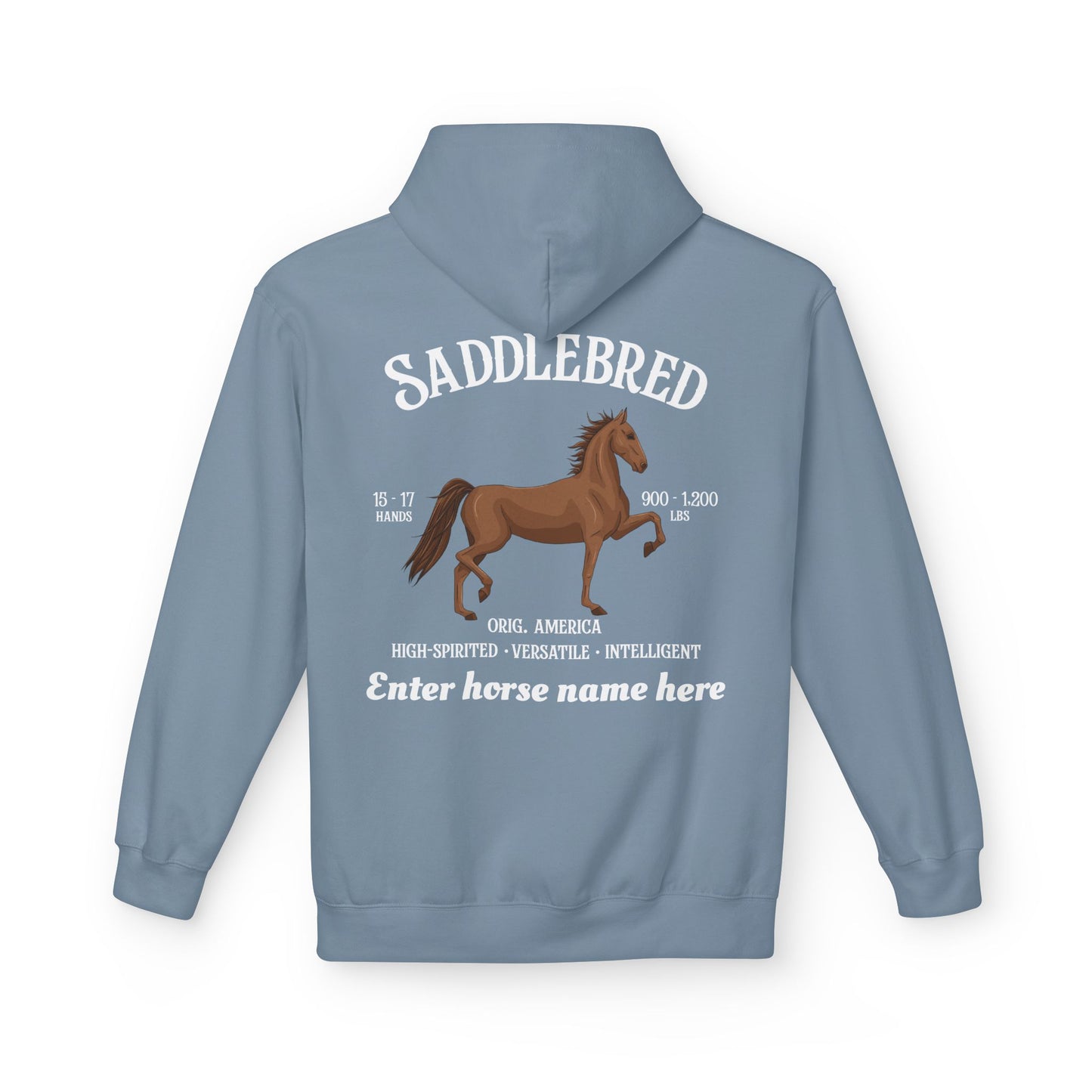 Saddlebred Horse Personalized Hoodie — Custom Name Equestrian Sweatshirt