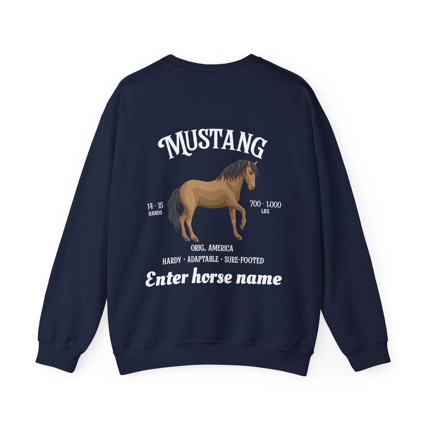 Mustang Horse Crewneck Sweatshirt — Personalized Design
